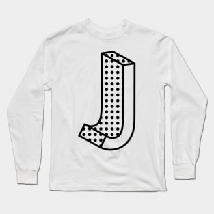 3D Ben Day Dot Isometric Letter J Long Sleeve T-Shirt